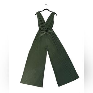 Adele Altman Olive Green Flowy Pleated Pantsuit - New, without tags